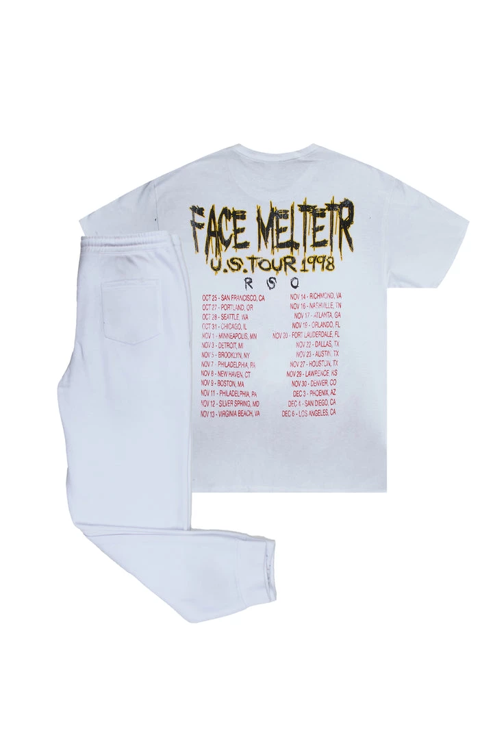 MENS TRACK SETS FREDDI T-SHIRT/JOGGER SET-WHITE 5 MENS TRACK SETS FREDDI T-SHIRT/JOGGER SET-WHITE