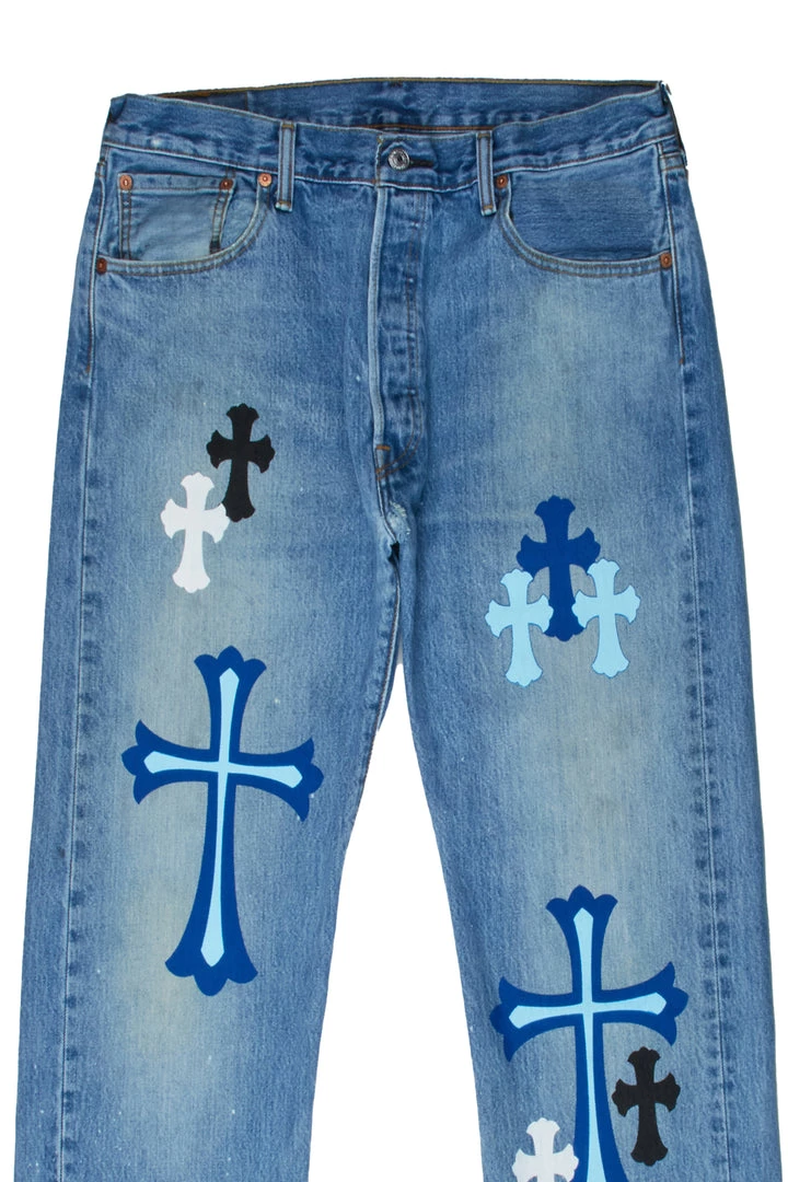 MENS JEANS Denim KLIFF PRINTED VINTAGE JEAN-LIGHT WASH 6 MENS JEANS Denim KLIFF PRINTED VINTAGE JEAN-LIGHT WASH