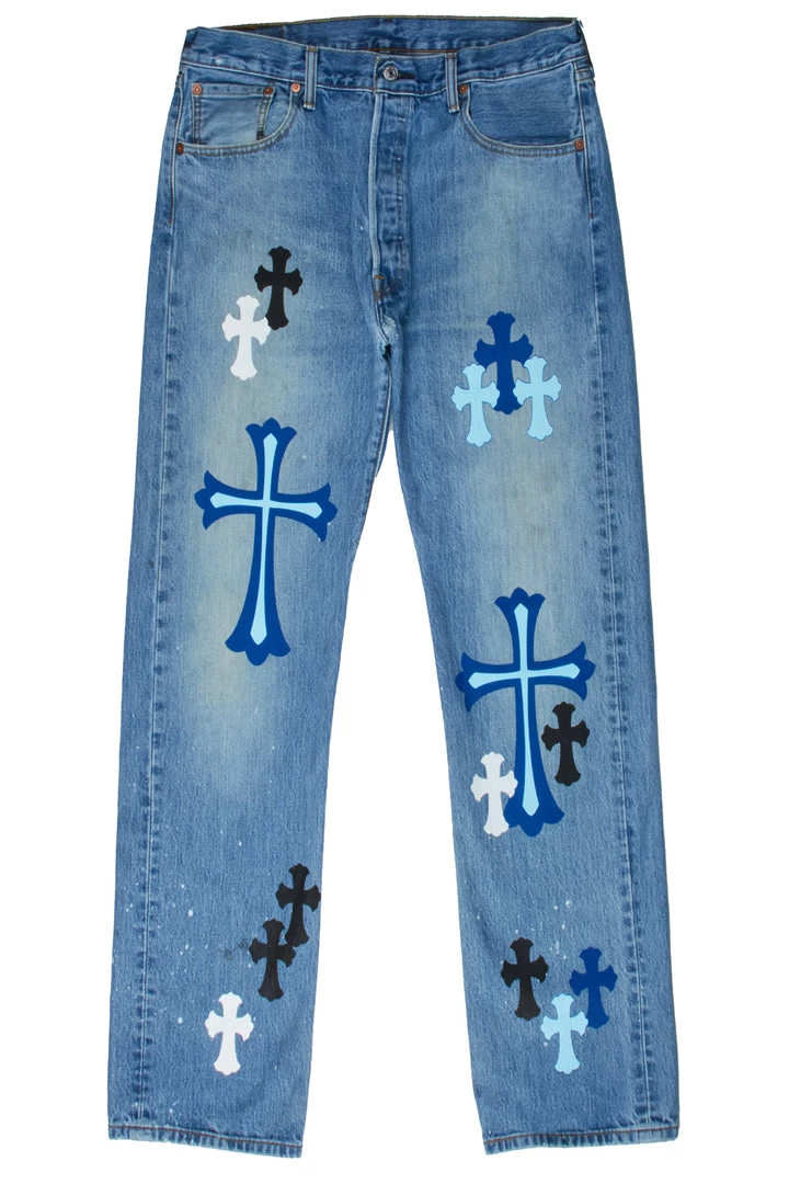 MENS JEANS Denim KLIFF PRINTED VINTAGE JEAN-LIGHT WASH 5 MENS JEANS Denim KLIFF PRINTED VINTAGE JEAN-LIGHT WASH