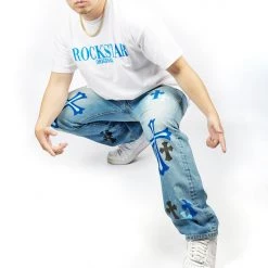 MENS JEANS Denim KLIFF PRINTED VINTAGE JEAN-LIGHT WASH 17 MENS JEANS Denim KLIFF PRINTED VINTAGE JEAN-LIGHT WASH