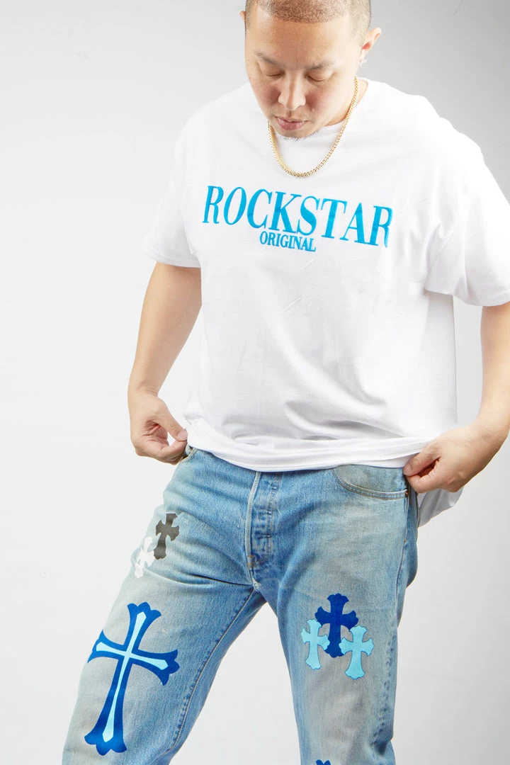 MENS JEANS Denim KLIFF PRINTED VINTAGE JEAN-LIGHT WASH 8 MENS JEANS Denim KLIFF PRINTED VINTAGE JEAN-LIGHT WASH