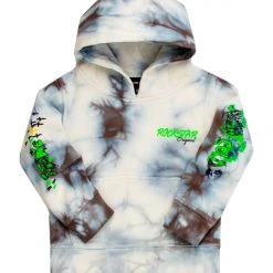 BOYS HOODIES & SWEATSHIRTS KIDS ZAYDEN TIE DYE HOODIE GREY