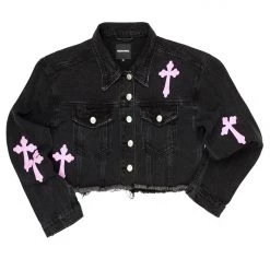 WOMENS JACKETS KINLEY DENIM JACKET-BLACK