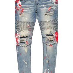 MENS JEANS Denim KODAK BIKER JEAN- RED