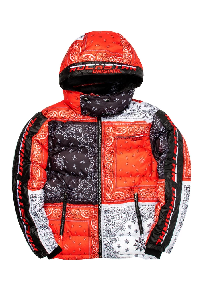 MENS OUTERWEAR KYRO PUFFER JACKET- RED 4 MENS OUTERWEAR KYRO PUFFER JACKET- RED