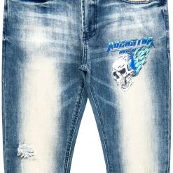 MENS JEANS KAIDEN PRINTED JEAN-BLUE Denim