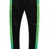 MENS JEANS KARAI TAPED JEAN-BLACK/GREEN