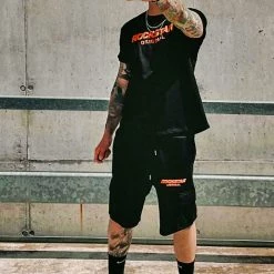 MENS SHORT SETS Track Sets KEEL SHORT SET- BLACK/ORANGE