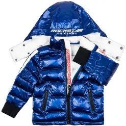 BOYS OUTERWEAR Kids Metallic Royal Blue Alasia Puffer Jacket