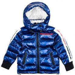BOYS OUTERWEAR Kids Metallic Royal Blue Alasia Puffer Jacket 14 BOYS OUTERWEAR Kids Metallic Royal Blue Alasia Puffer Jacket