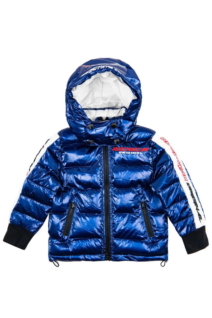 BOYS OUTERWEAR Kids Metallic Royal Blue Alasia Puffer Jacket 3 BOYS OUTERWEAR Kids Metallic Royal Blue Alasia Puffer Jacket