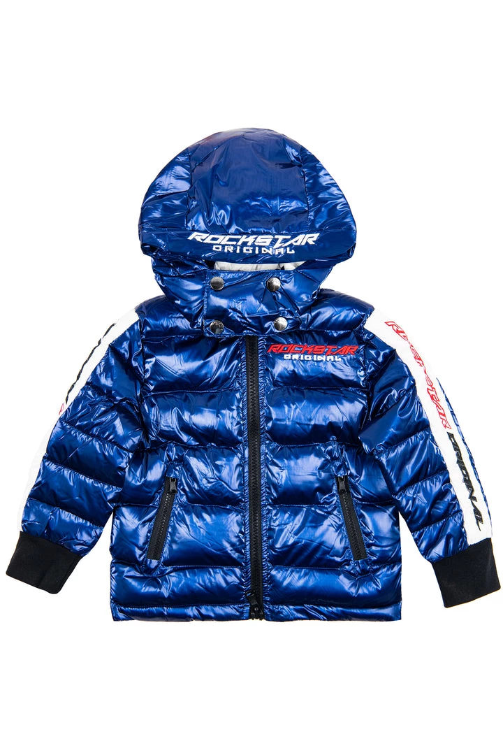BOYS OUTERWEAR Kids Metallic Royal Blue Alasia Puffer Jacket 4 BOYS OUTERWEAR Kids Metallic Royal Blue Alasia Puffer Jacket