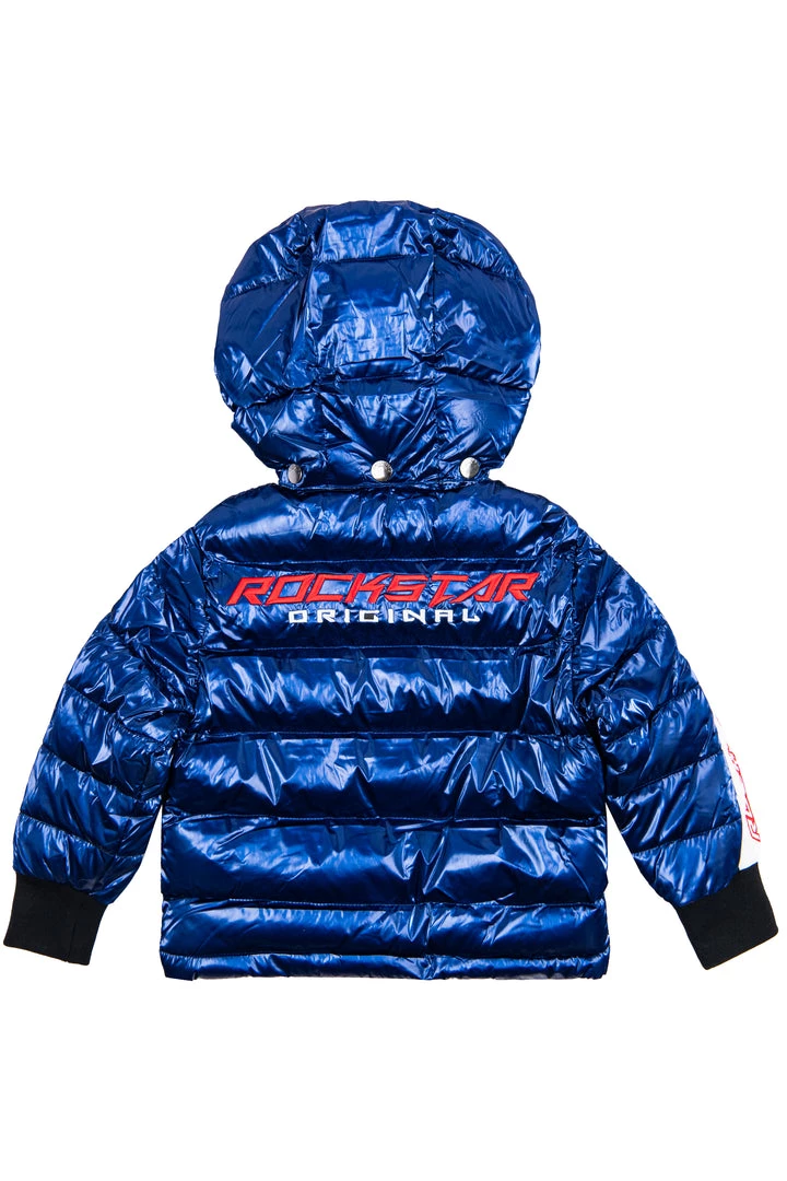 BOYS OUTERWEAR Kids Metallic Royal Blue Alasia Puffer Jacket 5 BOYS OUTERWEAR Kids Metallic Royal Blue Alasia Puffer Jacket