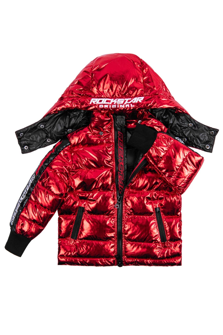 BOYS OUTERWEAR New Arrivals Kids Metallic Red Alasia Puffer Jacket 1 BOYS OUTERWEAR New Arrivals Kids Metallic Red Alasia Puffer Jacket
