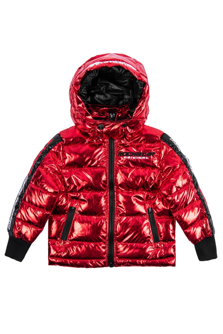 BOYS OUTERWEAR New Arrivals Kids Metallic Red Alasia Puffer Jacket 3 BOYS OUTERWEAR New Arrivals Kids Metallic Red Alasia Puffer Jacket