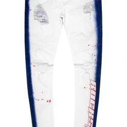 MENS JEANS KINO PAINTER JEAN-WHITE/NAVY Denim