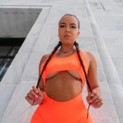 WOMENS ROMPERS & JUMPSUITS LEAH ROMPER - ORANGE Best Seller