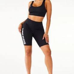 WOMENS ACTIVE SHORT SETS LENA BIKER SET - BLACK