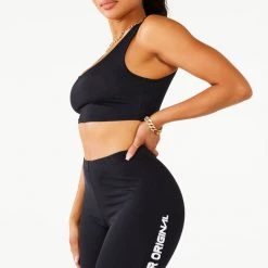 WOMENS ACTIVE SHORT SETS LENA BIKER SET - BLACK