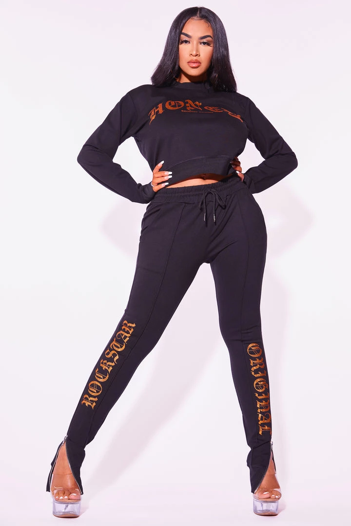 WOMENS TRACK SETS HONEY TRACKSET-BLACK 2 WOMENS TRACK SETS HONEY TRACKSET-BLACK