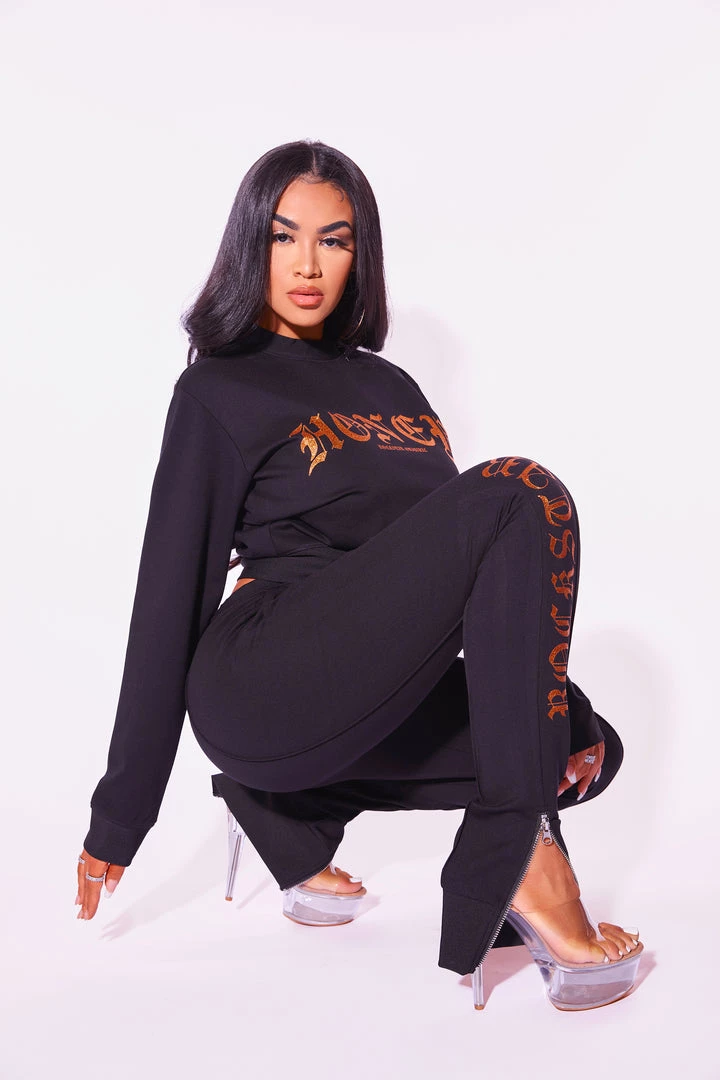 WOMENS TRACK SETS HONEY TRACKSET-BLACK 4 WOMENS TRACK SETS HONEY TRACKSET-BLACK