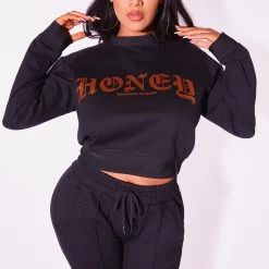 WOMENS TRACK SETS HONEY TRACKSET-BLACK 15 WOMENS TRACK SETS HONEY TRACKSET-BLACK