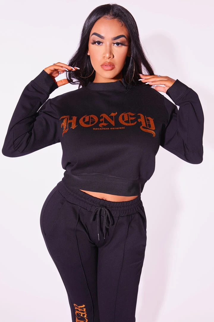 WOMENS TRACK SETS HONEY TRACKSET-BLACK 6 WOMENS TRACK SETS HONEY TRACKSET-BLACK