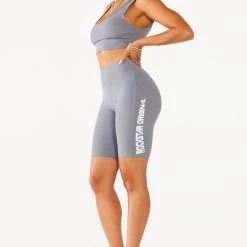 WOMENS ACTIVE SHORT SETS LENA BIKER SET - SILVER