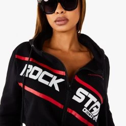 WOMENS TRACK SETS NICKI HOODIE SET - BLACK 16 WOMENS TRACK SETS NICKI HOODIE SET - BLACK