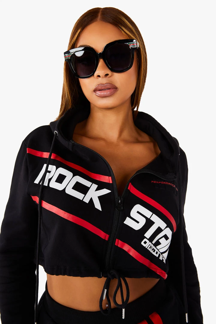 WOMENS TRACK SETS NICKI HOODIE SET - BLACK 8 WOMENS TRACK SETS NICKI HOODIE SET - BLACK
