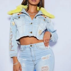 WOMENS JACKETS DIANA DENIM JACKET-LIGHT WASH