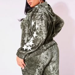 WOMENS TRACK SETS STARGIRL-C MATCHING PANT SET-OLIVE 13 WOMENS TRACK SETS STARGIRL-C MATCHING PANT SET-OLIVE