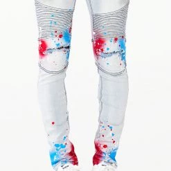 MENS JEANS SABLE PRINTED JEAN-RED