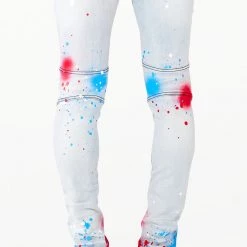 MENS JEANS SABLE PRINTED JEAN-RED