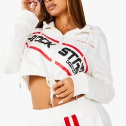 WOMENS TRACK SETS NICKI HOODIE SET - WHITE
