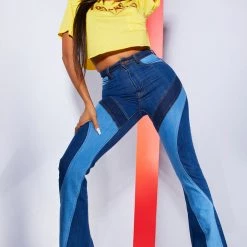 WOMENS JEANS Best Seller 70S PATCHWORK FLARE JEAN-MEDIUM WASH 11 WOMENS JEANS Best Seller 70S PATCHWORK FLARE JEAN-MEDIUM WASH