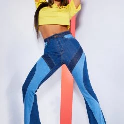 WOMENS JEANS Best Seller 70S PATCHWORK FLARE JEAN-MEDIUM WASH 13 WOMENS JEANS Best Seller 70S PATCHWORK FLARE JEAN-MEDIUM WASH