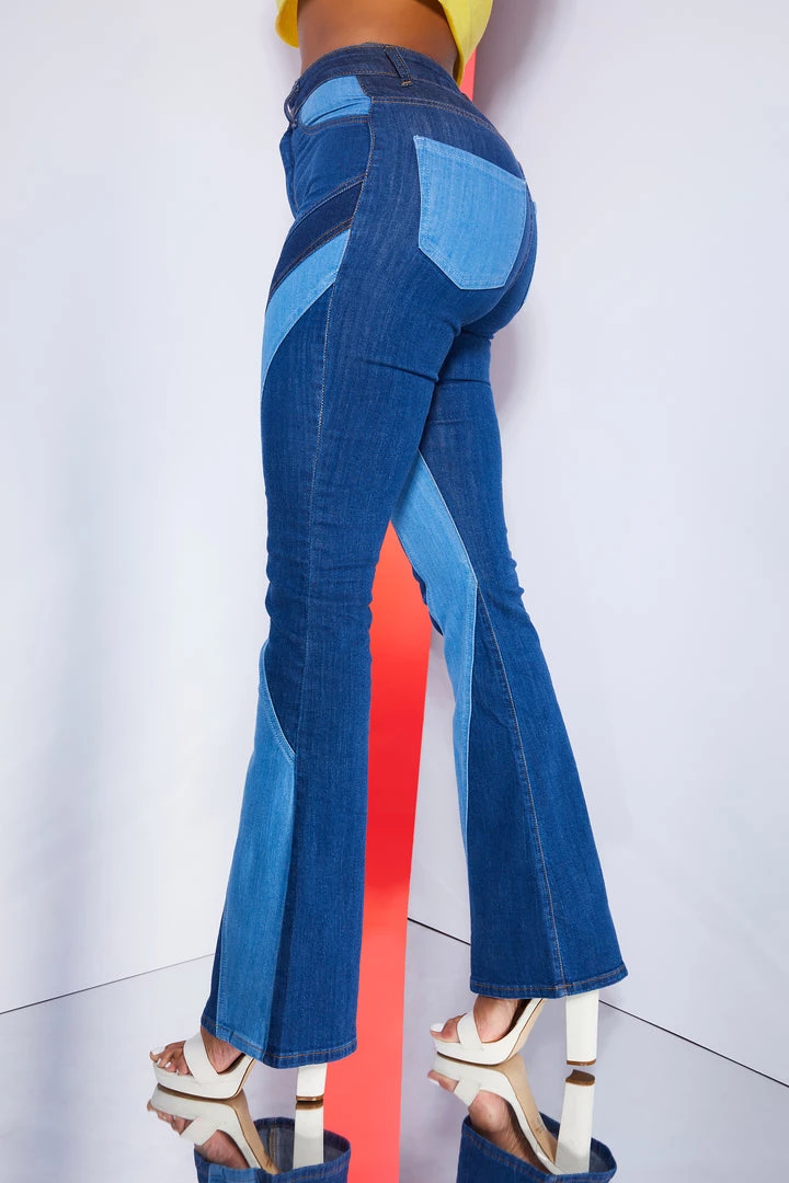 WOMENS JEANS Best Seller 70S PATCHWORK FLARE JEAN-MEDIUM WASH 3 WOMENS JEANS Best Seller 70S PATCHWORK FLARE JEAN-MEDIUM WASH