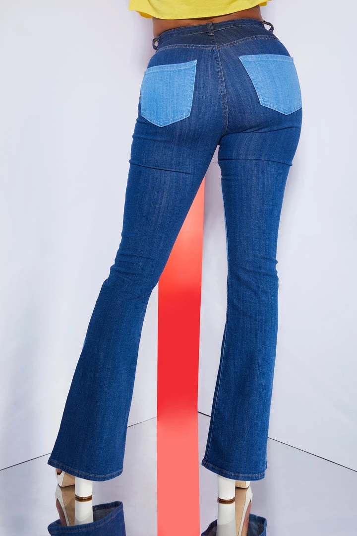 WOMENS JEANS Best Seller 70S PATCHWORK FLARE JEAN-MEDIUM WASH 4 WOMENS JEANS Best Seller 70S PATCHWORK FLARE JEAN-MEDIUM WASH