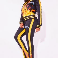 WOMENS TRACK SETS MILLIE TRACKSET - BLACK/YELLOW 11 WOMENS TRACK SETS MILLIE TRACKSET - BLACK/YELLOW