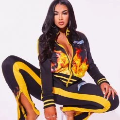 WOMENS TRACK SETS MILLIE TRACKSET - BLACK/YELLOW