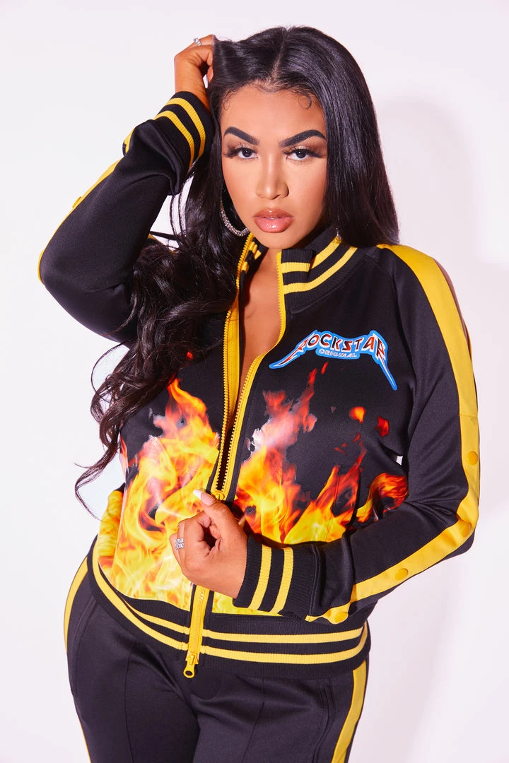 WOMENS TRACK SETS MILLIE TRACKSET - BLACK/YELLOW 6 WOMENS TRACK SETS MILLIE TRACKSET - BLACK/YELLOW