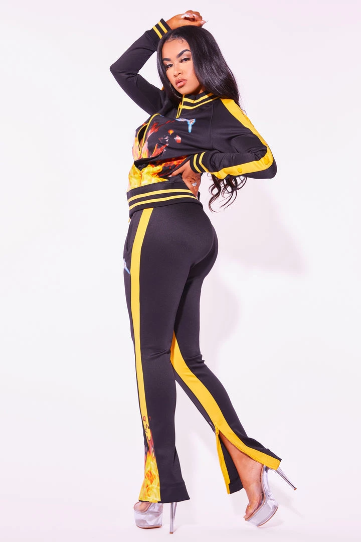 WOMENS TRACK SETS MILLIE TRACKSET - BLACK/YELLOW 5 WOMENS TRACK SETS MILLIE TRACKSET - BLACK/YELLOW