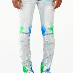 MENS JEANS Denim SABLE PRINTED JEAN-WHITE