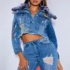 WOMENS JACKETS ADONYSS DENIM JACKET-MED. WASH