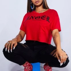 WOMENS TEES Best Seller ANGEL TEE-RED