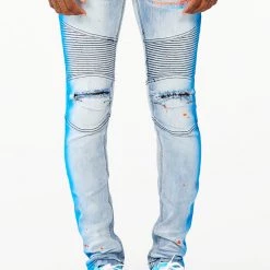 MENS JEANS Denim BRUM PRINTED JEAN-LT BLUE