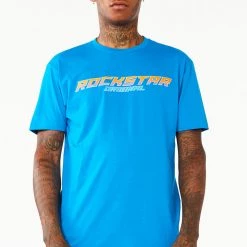 MENS TEES Tops BRUM PRINTED T-SHIRT-LT BLUE