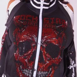 WOMENS TRACK SETS SKULL TRACKSET-BLACK/WHITE