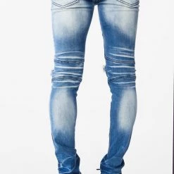 MENS JEANS SNOH PRINTED DENIM JEAN- BLACK/RED